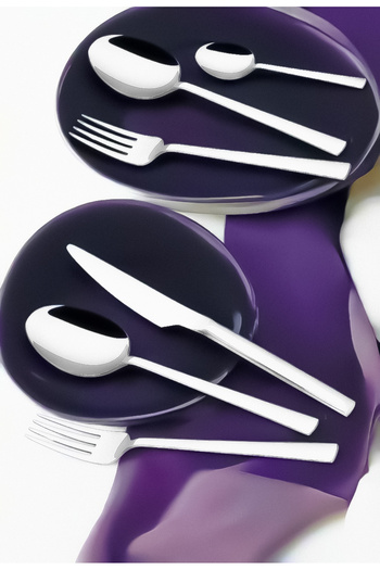 Gökdil Asya Silver 36 Piece Simple Fork & Spoon & Knife Set for 6 People
