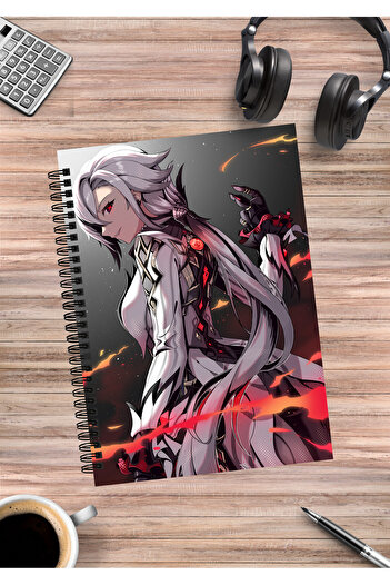 mertfigur Genshin Arlecchino Anime Spiral Notebook A5 (50 Sheets)