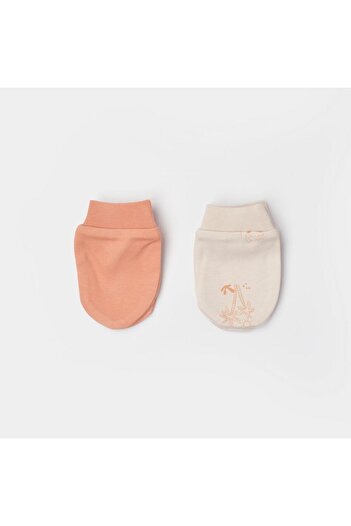 Skygo Bibaby Biorganic Hello Safari 2-Piece Baby Gloves 72224 Ecru Tile