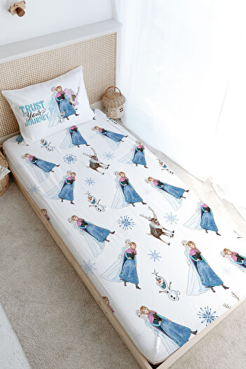 Tuğba Kuğu Single Fitted Sheet Set - Cartoon Series - Snow Queen and Sister