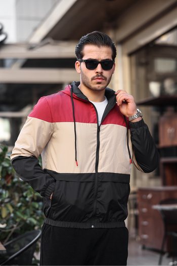 ÖNDER MODA Ανδρικό αδιάβροχο με επένδυση με κουκούλα με τσέπες