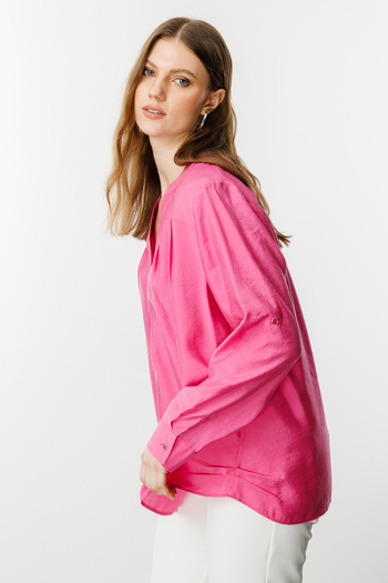 Ekol Buttoned Front Turtleneck Blouse