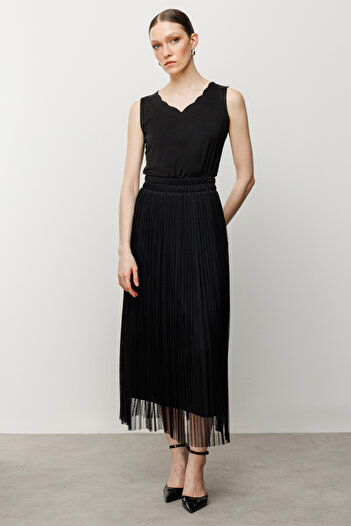 Ekol Pleated Tulle Skirt