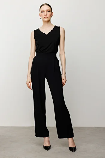 Ekol Wide Leg Ornamental Knot Detailed Trousers