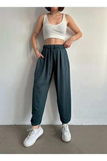 BEJNA Women's Emerald Modal Draped Loose Pants