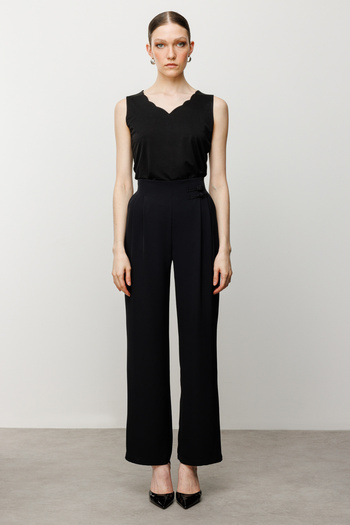 Ekol Wide Leg Ornamental Knot Detailed Trousers