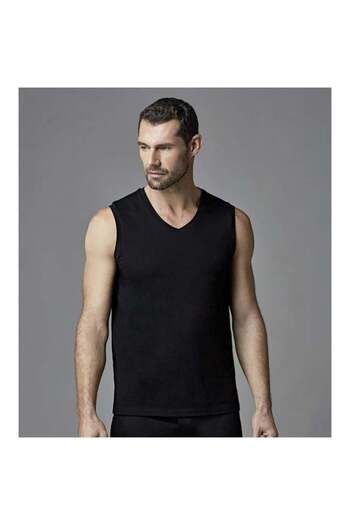 Eros Ers031 Sleeveless Men's V-Neck Undershirt (Pack of Two) - Black