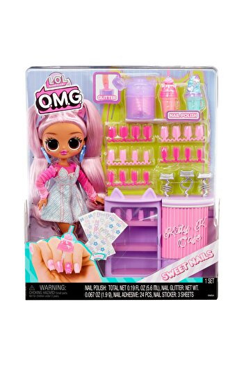 L.O.L. SURPRISE ! OMG SWEET NAILS KITTY K COFFEE DOLL SET WITH ACCESSORIES