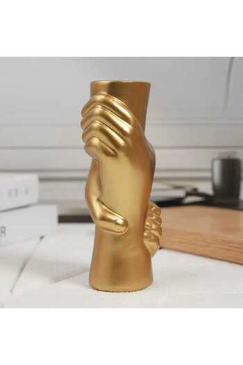 rakaymu Hand Shaped Gold Decorative Object Trinket Vase