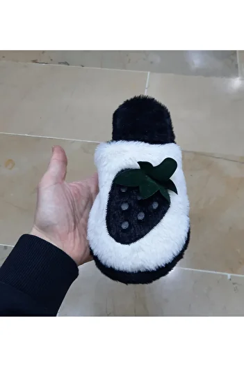 BRGL Women's Ultra Light Noiseless Non-Slip Strawberry Figured Plush House Slippers
