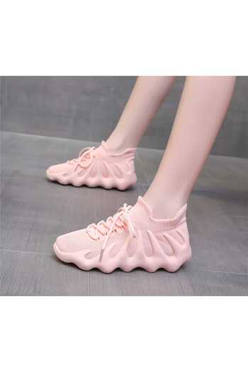 Elisay Moda YÜRÜMEK BIZIMLE GÜZEL Ροζ πούδρα Sneaker Knitwear Sports Shoes Πρέπει να προτιμάτε 1 νούμερο μεγαλύτερο.
