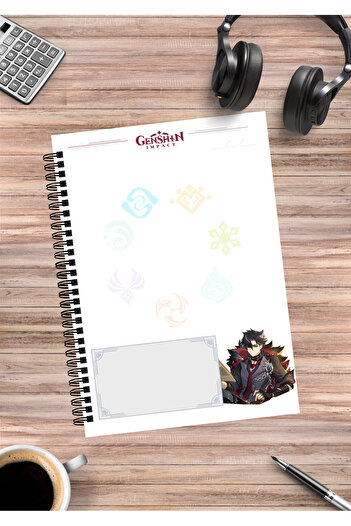 mertfigur Genshin Wriothesley Anime Spiral Notebook A5 (50 Sheets)