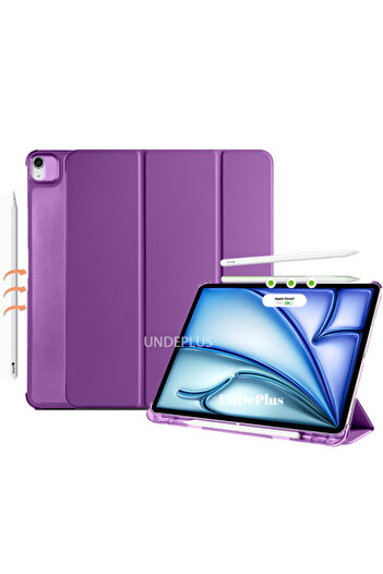 UnDePlus Apple iPad Air 13Inch M2/M3 Case Flip Cover Pc Case with Pen Compartment A2898 A2899 A2900