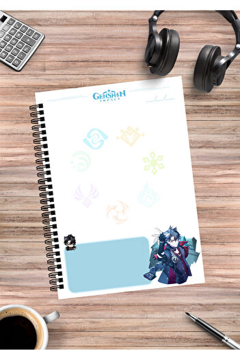 mertfigur Genshin Wriothesley Anime Spiral Notebook A5 (50 Sheets)