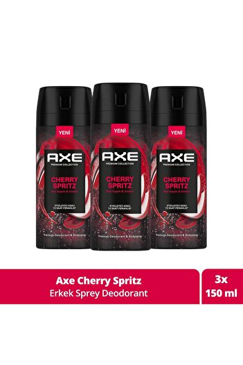 Axe Premium Collection Erkek Sprey Deodorant Cherry Spritz 150 ml X3