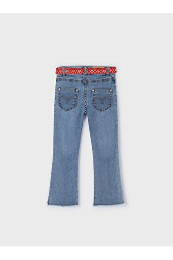 MAYORAL Kız Çocuk Kemer Detaylı Kesik Paça Denim 3534