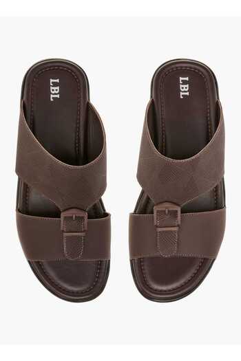LBL by Shoexpress LBL by Shoexpress Textured Slip-On Arabic Sandals with Buckle Detail