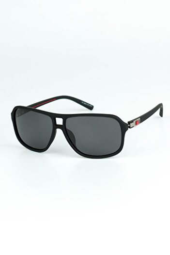 Belletti Men's Red Polarized Protected Geometric Model Sunglasses