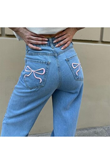 Karakedi Baggy Jeans with Blue Jean Ribbon Embroidery