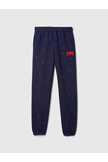 GAP Kız Çocuk Lacivert Gap Logo Relaxed Fransız Havlu Kumaş Jogger Eşofman Altı