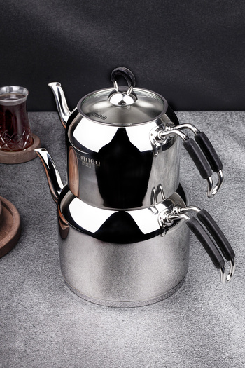 Snippy Mango Kitchen - Maxi Large Size Stainless Steel 1.7 - 2.75 Lt. Teapot Set