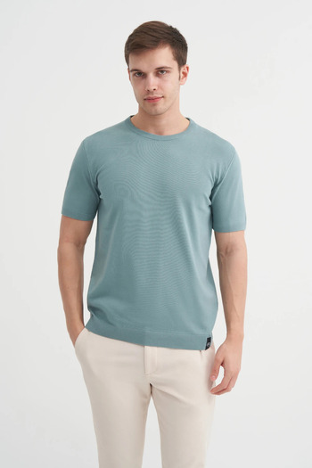 Cazador Crew Neck Regular Fit Viscon Knitwear T-Shirt