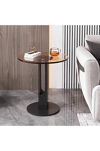 Generic Modern round glass side tables and bedside tables