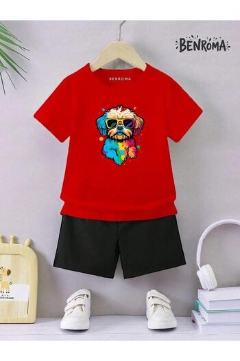 BENROMA Unisex Kids Shorts Set - Character Printed