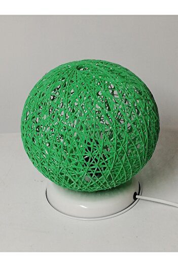 TEKAY AYDINLATMA Green Globe Jute Rope Knitted Night Light Decorative Lampshade