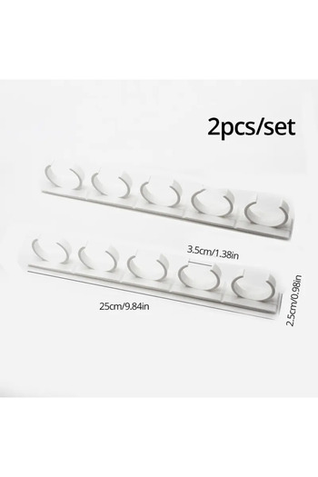 Choice 2pcs Grey 2pcs Grey Plastic Kitchen Jar Rack Wall-Mounted Adhesive Seasoning Bottles Holder Spice Bo