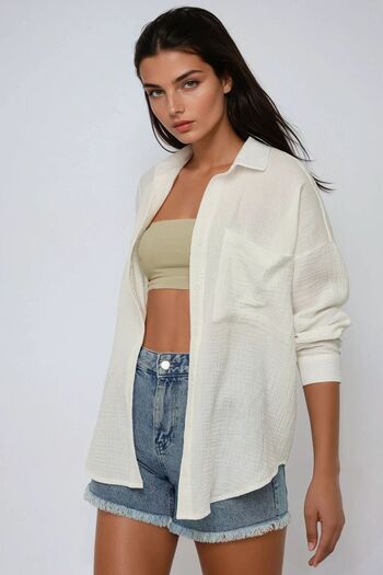 Hiccup Oversize Pocket Detailed Cotton Shirt