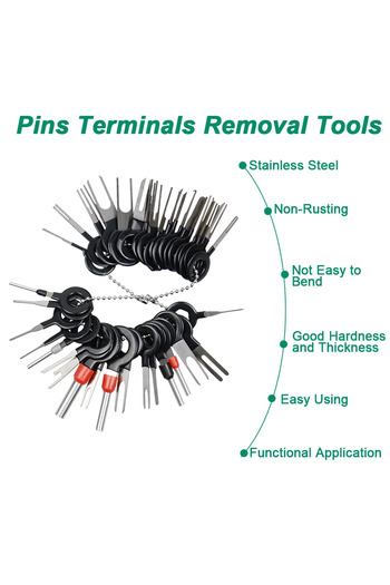 Choice 41PCS with box 41/26pcs Car Terminal Removal Kit Box Wire Plug Connector Extractor Puller Release Pi