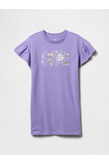 GAP Kız Çocuk Mor Vintage Soft Sweatshirt Elbise