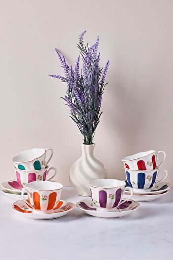 Perotti Beyoğlu 12-Piece Porcelain Coffee Set for 6 People