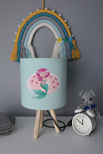 BelezaHome Turquoise Pink Mermaid Decorative Children's Room Lampshade