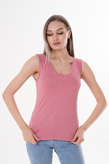 ŞİMAL Women's Front Back V Neck Undershirt 250037   -