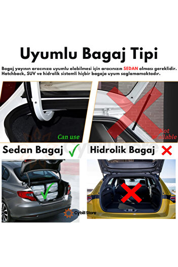 CybillStore Ayarlanabilir Otomatik Bagaj Yayı Tekli 1 Adet