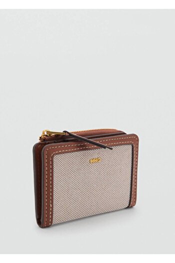 MANGO Woman Raffia Look Flap Wallet