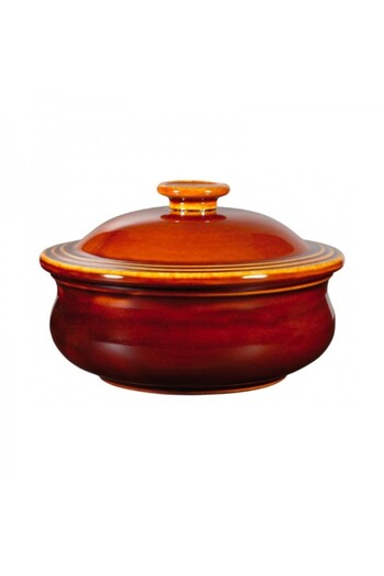 MORINI Set of 6 rustic premium ceramic pots with lids, Churchill Art De Cuisine, 14 cm
