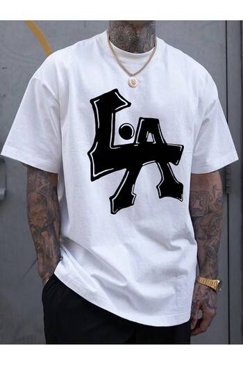 uyguntarz Unisex Los Angles Printed Oversize Tshirt