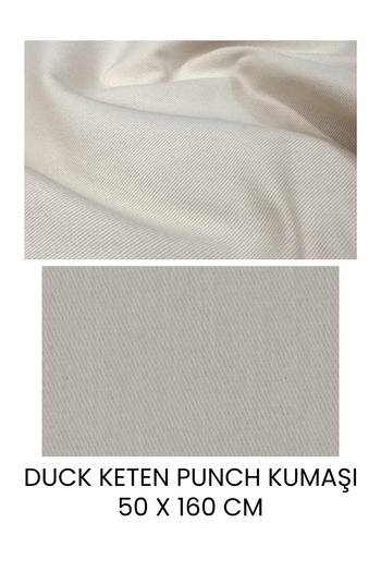 Elbasan Tekstil Duck Linen Punch Fabric 50 X 160 cm Ecru