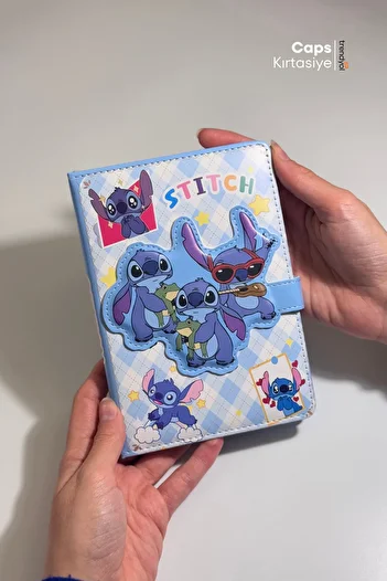 caps Caiet cu copertă specială cu blocare magnetică cu tematică Stitch - Dimensiune A5 - 160 de coli