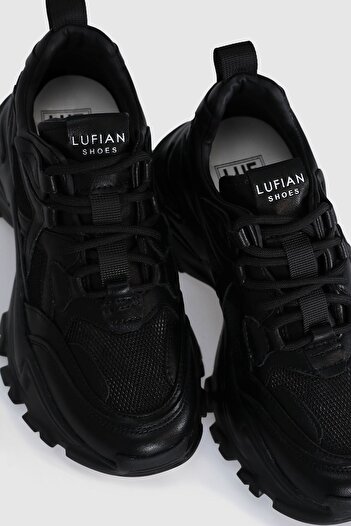 Lufian Lace-Up Comfort Sole Women's Sneaker Casual Sports Shoes Black