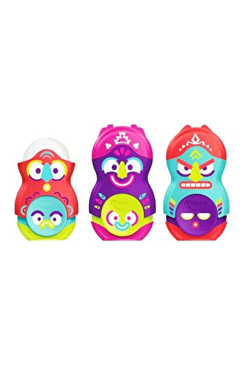 Maped Loopy Fancy Single Blade Pencil Sharpener with Eraser ( 049131 ) 3 Pieces