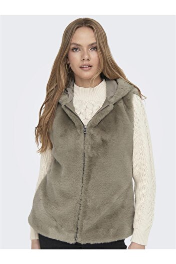 ONLY Women's Hooded Fur Vest - 15295416
