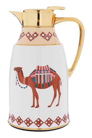 ALSAIF Steel Terhal Thermos Set 1.3/1 Liter 2 Pieces White Colored