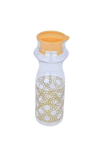 ALSAIF Plastic Bottle 650 Ml Engraved With Golden Circles Clear