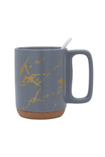ALSAIF Porcelain Mug 300Ml Spoon Gray
