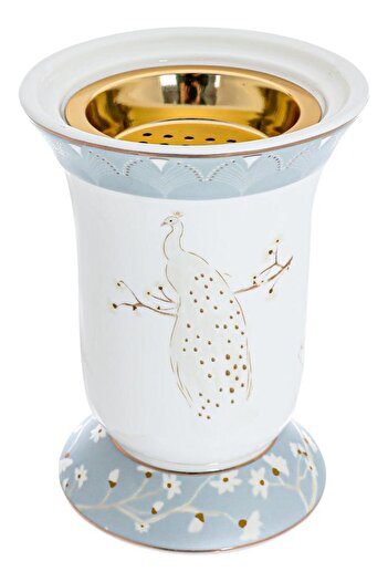 ALSAIF Porcelain Incense Burner (Peacock) From White Coloured