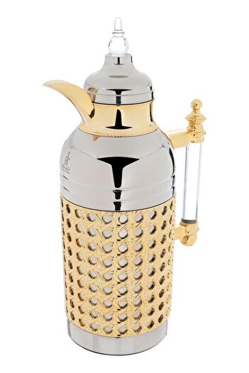 ALSAIF Steel Thermos Set (Sara) 1 Liter 2 Pieces Silver